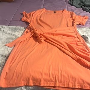 SHEIN wrap tshirt dress in coral. Never worn.